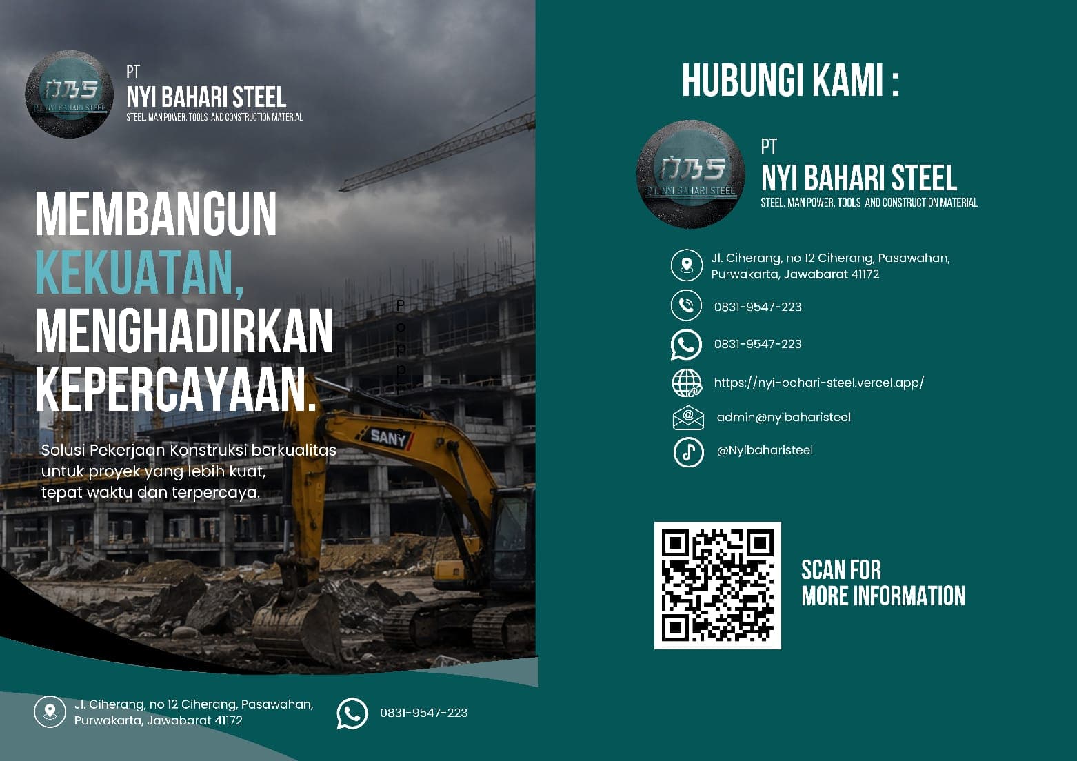 Dokumentasi proyek konstruksi PT. Nyi Bahari Steel 1